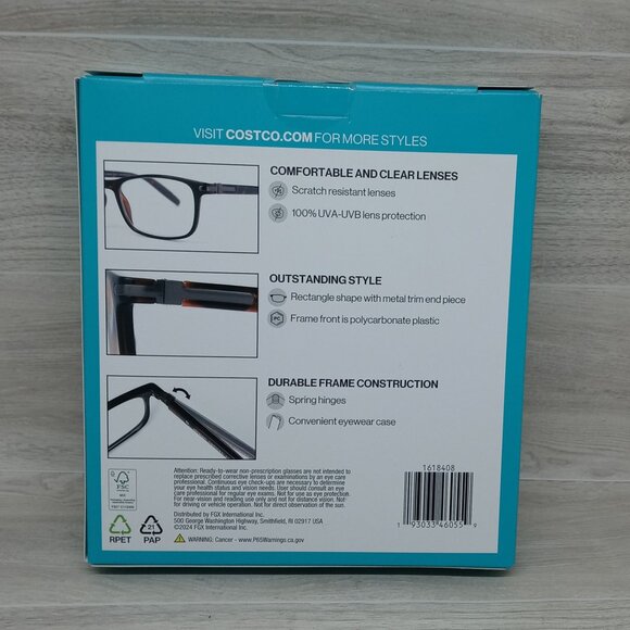 Foster Grant Full Rim Reading Glasses 3-Pack w/ Case +1.75 | Unisex - Picture 4 of 4